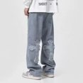 thumbnail image 2 of Pantalones vaqueros holgados para hombre y mujer, ropa de calle de gran tamaño, estilo Hip Hop cruzado, 2 of 4