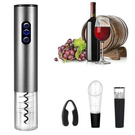 

Electric Wine Bottle Opener Kit - Rechargeable Automatic Corkscrew contains Foil Cutter Vacuum Stopper and Wine Aerator Pourer with USB Charging Cable for Wine Lover 4-in-1 Gift Set USB Models