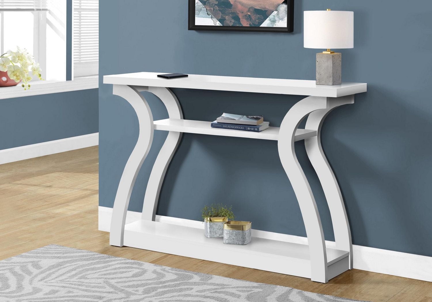 Monarch Specialties Accent Table, Console, Entryway, Narrow, Sofa, Living Room, Bedroom, Laminate, White, Contemporary, Modern