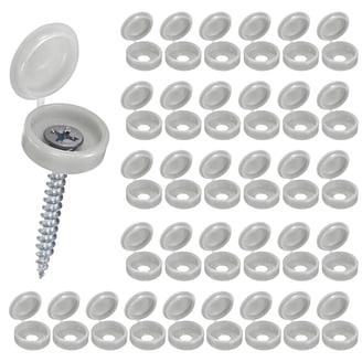 INCREWAY Screw Cover Caps, 100 Pcs Plastic Screw Caps Fold Washer Flip Tops Hinged Decorative Cover with Organized Box (Bronze
