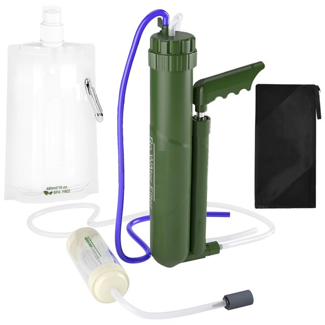 Purificador de agua portátil, para eliminar la preparación, bomba extraíble, tabletas de purificación de agua, para viajes, Camping, se Cola Purificador de supervivencia al aire libre