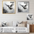 thumbnail image 4 of Designart "Graphite Wild Bird Realism" Animals Framed Wall Art - Traditional Grey Bird Hallway Framed Wall Art Decor, 4 of 6
