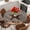 Brown, variant on Country Star Farm Round Tablecloth, Fitted Table Cover with Elastic for 36"-44" Round Tables, Farmhouse Plaid Texas Vintage Fruit Table Cloth Outdoor Indoor Dinning Party Waterproof Tablecloths