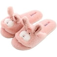 thumbnail image 2 of Women's Cute Bunny Bedroom Slippers Open Toe Indoor Slides House Slippers (5-6 women, Pink Bunny), 2 of 7