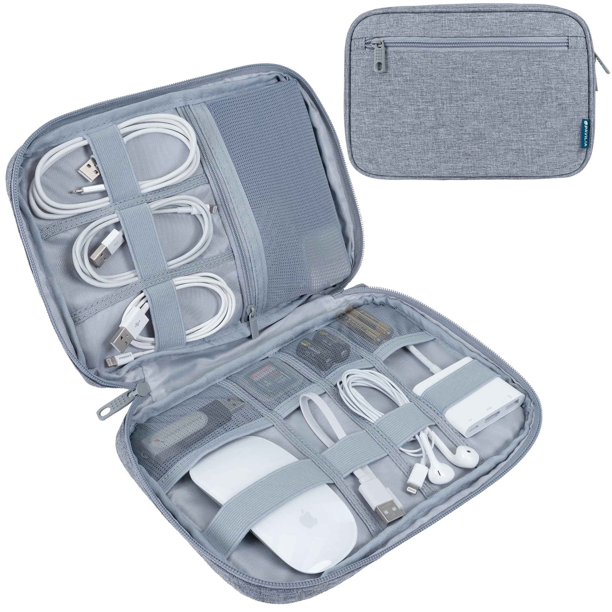 PAVILIA Soft Electronic Organizer Travel Case, Travel Cord