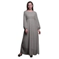 thumbnail image 1 of Bimba Robe Maxi à Manches Longues pour Femmes en Poly Georgette Pêche Rose à Imprimé Aquarelle, Taille Élastique - X-Grand, 1 of 5