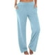 thumbnail image 1 of Pantalones boho palazzo de mujer, cintura alta, pierna ancha, estampado floral, estilo informal de verano con bolsillos, tallas S-XXL, 1 of 5