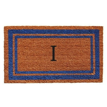 Calloway Mills Blue Border 18" x 30" Monogram Outdoor Doormat (Letter I)