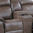thumbnail image 3 of Benjara Oya 73" Power Reclining Loveseat Chair- Pull Tab Mechanism- Brown, 3 of 5