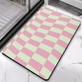 thumbnail image 3 of Bathroom Runner Rug Checkered Long Bath Mat Non Slip Water Absorbent Bath Rug Soft Microfiber Machine Washable Floor Mats for Bathtub Showers,20x32 in, 3 of 5