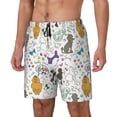 thumbnail image 2 of Uemuo Colorful Poodle Dog Pattern Mens Swim Trunks Quick Dry Board Shorts with Mesh Lining, Stretch Beach Shorts Quick Dry No-Chafing Board Shorts-Large, 2 of 9