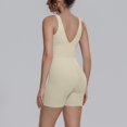 thumbnail image 6 of Telankuip Two Piece Workout Sets for Women Tummy Control Cropped Scoop Neck V-Back Sports Tank Tops Matching High Waisted Yoga Althetic Shorts Solid Color Basic Sports Outfits Khaki XL, 6 of 6