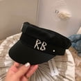 thumbnail image 4 of Sombreros de invierno de diseñador de marca para mujer, gorra de vendedor de periódicos con letras de diamantes, visera para niño, 4 of 5