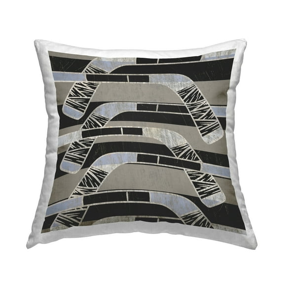 Stupell Industries Striped Hockey Sticks Decorative Printed Throw Pillow Design by Lil' Rue