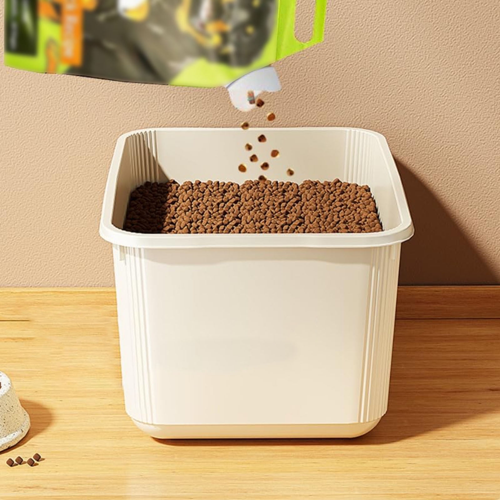 Airtight Food Storage Container for Dogs and Cats with Clear Lid and Measuring Cup for Baking Supplies Flour Rice Pantry Storage Cereal Organizing