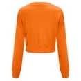 thumbnail image 7 of Fiaer,Loose Fit Cropped Sweatshirts for Women,Womens Plus Size Crew Neck Casual Trendy Long Sleeve Solid Pullover Orange XL, 7 of 7