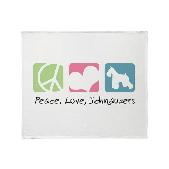 CafePress - Peace, Love, Schnauzers Throw Blanket - Soft Fleece Throw Blanket, 50"x60" Stadium Blanket
