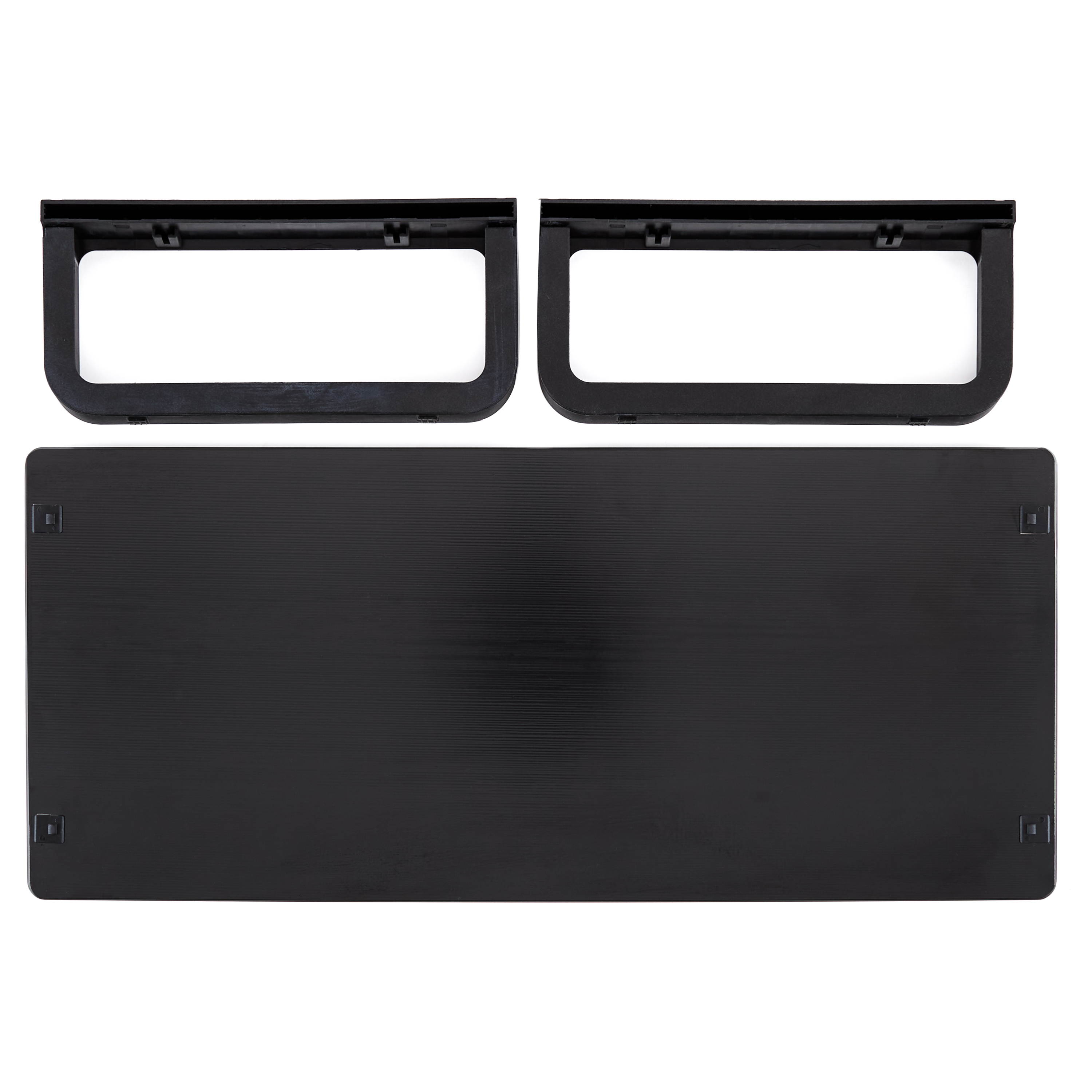 Seville Classics airLIFT 21" Tempered Glass Elevated Desk Stand Ergonomic Monitor Riser for Laptop, Computer, iMac, PC, Printer, Desktop - Midnight Black