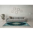 thumbnail image 3 of Ahgly Company Indoor Rectangle Medallion Light Blue Traditional Area Rugs, 8' x 12', 3 of 4