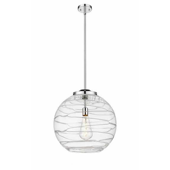 221-1S-PC-G1213-18-Innovations Lighting-Athens Deco Swirl - 1 Light Pendant In Industrial Style-19.5 Inches Tall and 17.88 Inches Wide-Polished Chrome