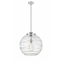 221-1S-PC-G1213-18-Innovations Lighting-Athens Deco Swirl - 1 Light Pendant In Industrial Style-19.5 Inches Tall and 17.88 Inches Wide-Polished Chrome