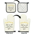 thumbnail image 6 of Funny Chef Oven Mitts and Pot Holders Sets, Chef Gifts Kitchen Accessories Sets, Gifts for Chefs Women Men, Chef was Cute Would Eat Here Again Heat Resistant Oven Glove Potholders for Kitchen, 6 of 6