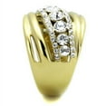 thumbnail image 4 of Luxe Jewelry Designs Women's Gold Ion Plated Stainless Steel Gypsy Ring with Clear Crystals - Size, 4 of 4