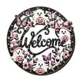 thumbnail image 2 of Halloween Ghost Welcome Hanging Sign, Halloween Decorations With Cute Ghost and Jack O Lantern, Front Door & Porch Halloween Ornament for Home Spooky Season Indoor Outdoor,10x12Inch, 2 of 5