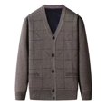 thumbnail image 2 of Cárdigan de primavera y otoño para hombres de mediana edad y mayores sin suéter de manga larga de terciopelo abrigo de cárdigan ropa de otoño para abuelo, 2 of 5