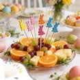 thumbnail image 2 of DefiDgd Easter Disposable Wooden Fruit Skewers,Cocktail Picks,Long Ear Grey Bunny Toothpicks for Appetizers Fruit Food Drink Cake Easter Party Supplies(C), 2 of 6