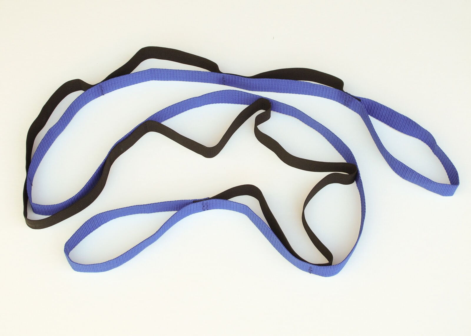 NEW Stretch Strap Yoga Belt Exercise Band Multiple Grip Loops Blue