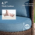 thumbnail image 3 of Summit Living 2-Seat Wicker Patio Loveseat Sofa with Cushions and Pillows & 2 Stackable Metal Coffee Tables, Blue, 3 of 9