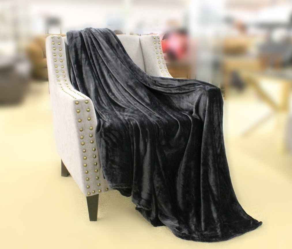 Super Soft Velvet Luxe Reversible Large Throw Blanket Queen Size