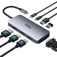 thumbnail image 1 of Estación de acoplamiento USB C Selore Dual HDMI VGA DisplayPort 100W PD, 1 of 8