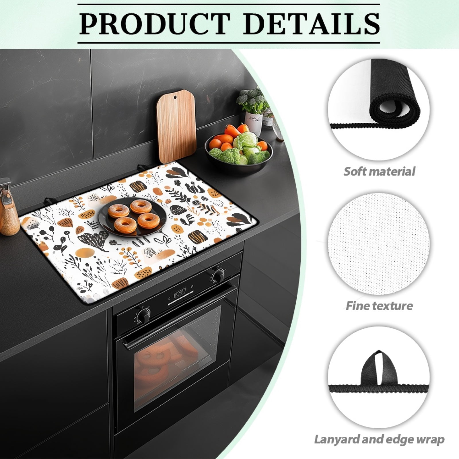 Xoenoiee Abstract Boho Geometric Art Print Stove Top Cover for Electric Stove, 29.18 x 20.96 inches Stove Cover Mat Cooktop Protector Range Top Mat Cooktop Dust Protection Cover