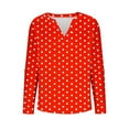 thumbnail image 4 of ZUKMRJPC Women's V Neck Shirts Casual Roll Up Long Sleeve Soft Cotton Slim Fit Pullover Tops Lightweight Fashion Solid Color Shirts, 4 of 6
