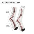 thumbnail image 3 of Men's White Baseball Novelty Athletic Socks Women's Digital Printing Funky Patterned Crew Socks, 3 of 7
