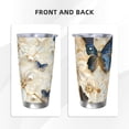 thumbnail image 3 of Balery Elegant Butterflies And Pearls Pattern 20oz Insulated Car Cup with Dual Drink Lids, Stainless Steel Travel Mug Eco-Friendly and Leak-Proof-Straw Two-piece Set, 3 of 8