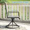 thumbnail image 6 of Vicllax Outdoor Dining Chair Patio Swivel Chairs Padded Textilene Fabric Metal Frame Set of 2 Gray, 6 of 13