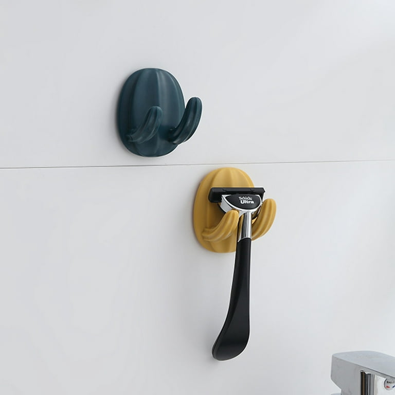 Dtydtpe wall hooks Holder For Shower Wall Adhesive Hooks For Hanging 2 Pack  Bathroom Silicone Waterproof Decorative Shower Hooks Hair Brush Holder For  Towel 2 Pack 