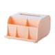 thumbnail image 2 of Caja de pañuelos de escritorio de plástico con compartimento de almacenamiento para organizar el salón y el escritorio de oficina, 2 of 6