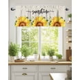 thumbnail image 2 of Sunshine Watercolor Valances for Windows Sunflowers Bees Retro Linen Farmhouse Valance Rod Pocket Short Window Treatments Curtains for Kitchen Bathroom Living Room Bedroom, 42 x 12 Inch, 2 of 7