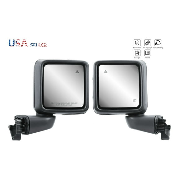 Pair Left Right Side Power Mirror Light & BLIS for 18-25 Jeep Wrangler Gladiator