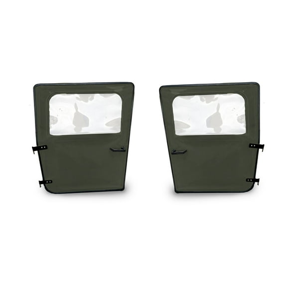Federal Military Parts New Military Canvas Doors, Set of 2, Front, Compatible with HUMVEE, Green, Includes Handles and Hinges