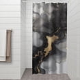 thumbnail image 2 of Black Gray Gold Marble Pattern Shower Curtain 36"x72" ,Bathroom Decorative Shower Curtains Set with 12 Hooks,Modern Waterproof Washable Shower Curtain, 2 of 6