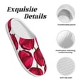 thumbnail image 5 of Rateoe Tulips Flowers Print Women's Men's Cotton Knit Slippers Lightweight Memory Foam Indoor House Shoes with Anti-Skid Sole-35/36, 5 of 7