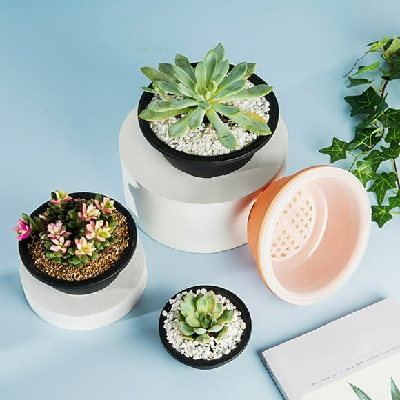 Deals of The Day Clearance! Plastic Pots for Plants with Saucers Indoor Set of 1 Plastic Planters Modern Flower Pot with Hole for All House Plants Herbs Flowers and Seeding Nursery Halloween Deals
