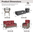 thumbnail image 4 of Opohoro 6-Piece Outdoor Patio Fire Pit Set with Sofa and Flat Arm, 43" Fire Pit Table, Propane Tank Cover for Deck Backyard, 4 of 17