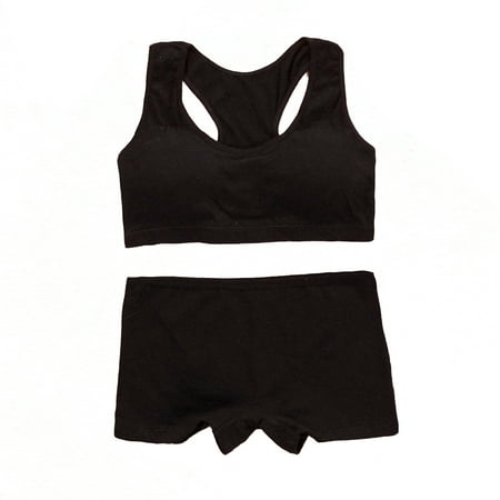 

SIEYIO 2pcs Girls Training Bras and Panties Set Kids Soft Underwear Girls Accessories Breathable Children Bras for Teen Girl