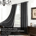 thumbnail image 2 of SNITIE 2 Panels Luxury Velvet Light Filtering Curtains, Thermal Insulated Grommet Drapes for Living Room, Super Soft Window Curtains for Home Decor, 2 of 8